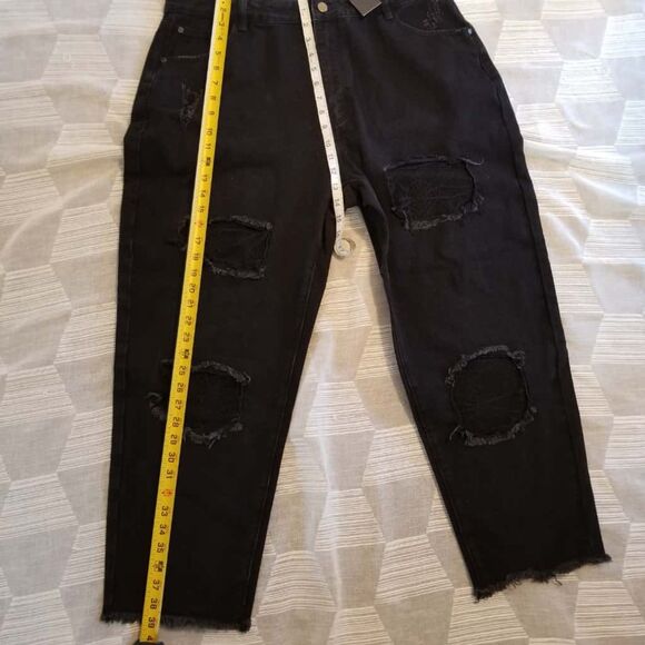 Disturbia Cobweb Distressed Denim Jeans Women's 14 - Picture 7 of 11